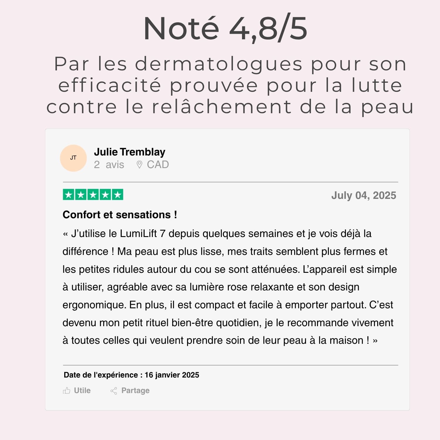 LumiLiFt 7 - Appareil de raffermissement du visage